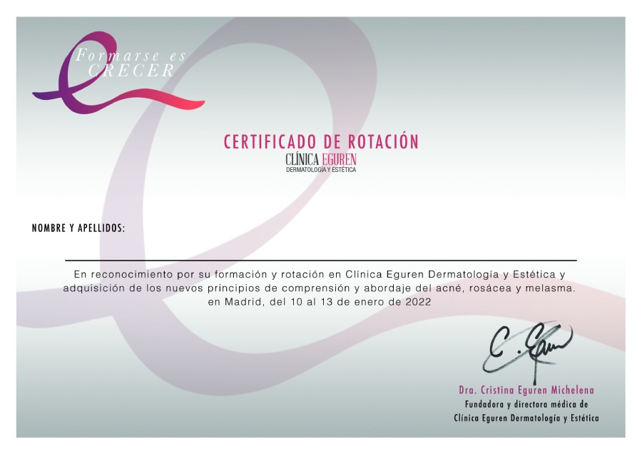 Diploma formación para dermatólogos en Clínica Eguren